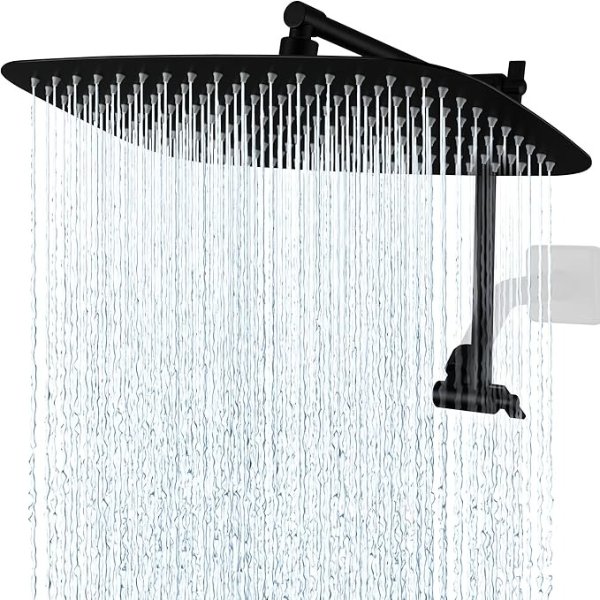 G-Promise 14 Inch All Metal Shower Head Matte Black