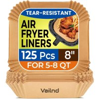 空气炸锅方形烘焙纸 125片 8英寸 无漂白