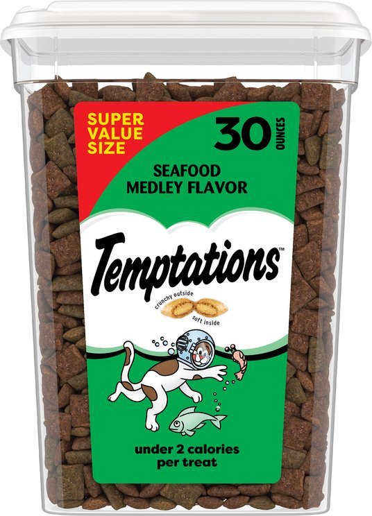 Classic Seafood Medley Flavor Soft & Crunchy Cat Treats, 30-oz tub - Chewy.com