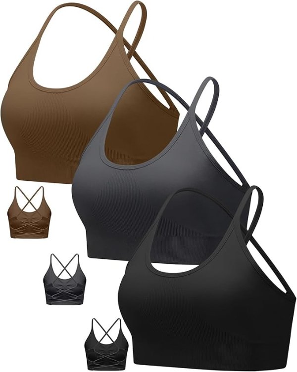 RUNNING GIRL Sports Bra Crisscross Back Removable Pads