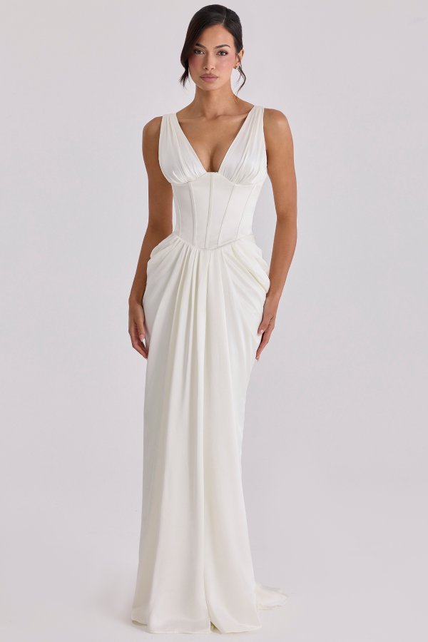 House of CB Arianna Ivory Satin Corset Bridal Gown