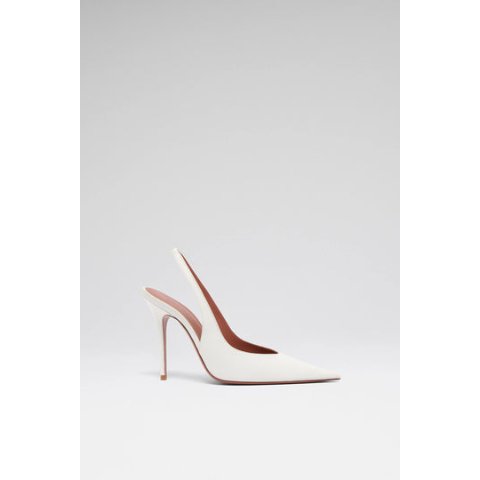 AMINA MUADDI Anok Sling 105 White Nappa Heels