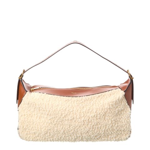 CelineRomy Medium Shearling Leather Hobo Bag
