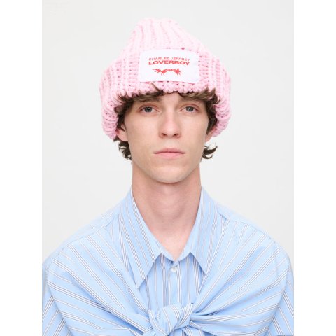 Charles Jeffrey LOVERBOY Pink Chubby Knitted Beanie