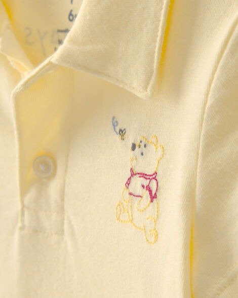 Disney Winnie the Pooh Embroidered Polo Bodysuit Yellow