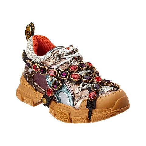 GucciFlashtrek Leather Mesh Sneaker