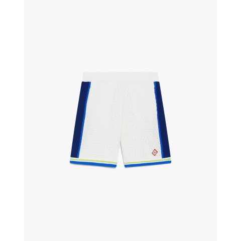 CASABLANCAWhite & Blue Crochet Shorts