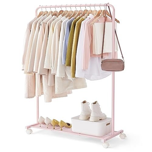 SONGMICS Metal Garment Rack UHSR025P01 Pink