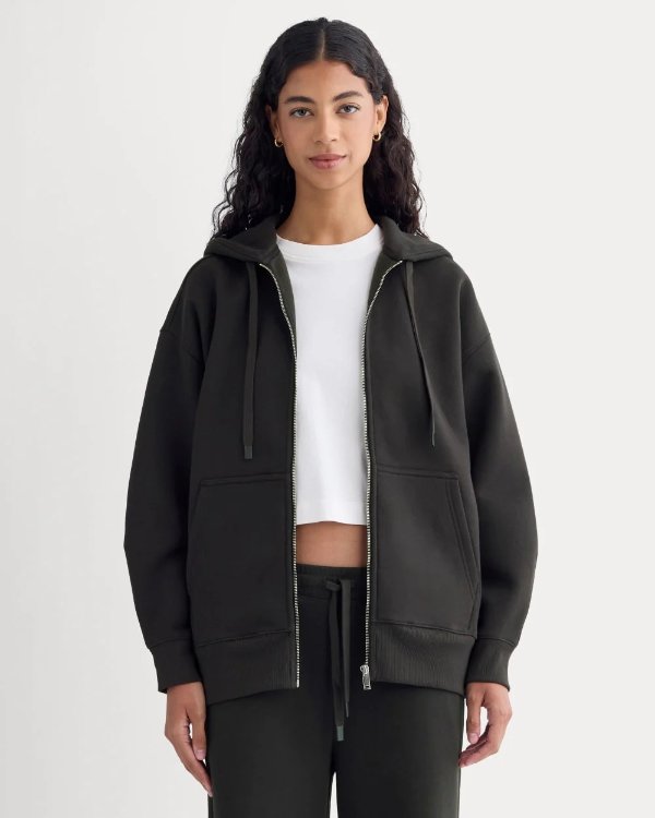  Luxe Fleece Full-Zip Hoodie Black
