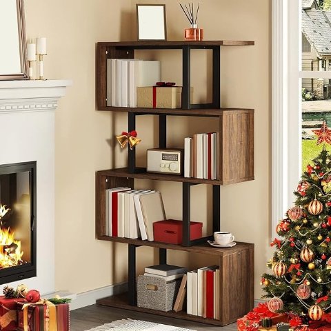YITAHOME S型五层书架 复古棕