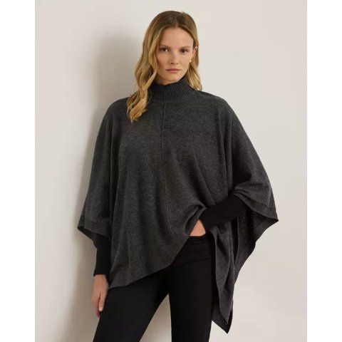 Ralph LaurenMockneck Knit Poncho