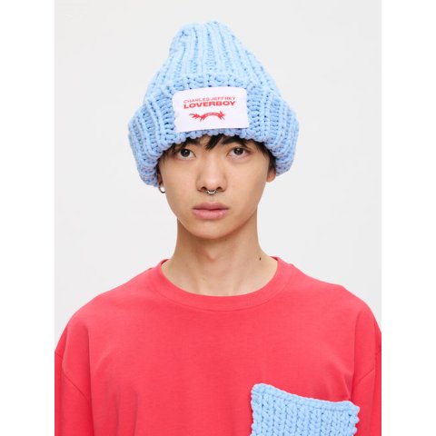 Charles Jeffrey LOVERBOY Light Blue Chubby Beanie