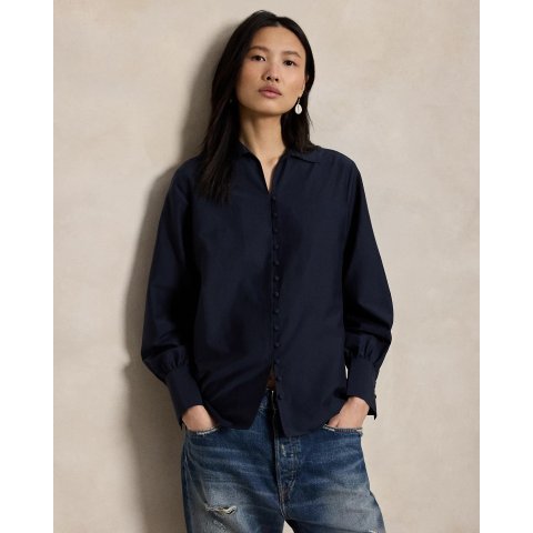 Ralph Lauren棉丝混纺衬衫 直筒版型