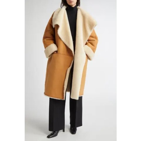 TotemeGenuine Shearling Draped Coat