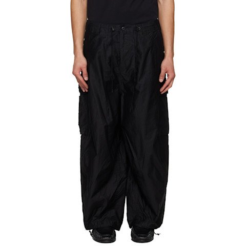 黑色棉缎工装裤