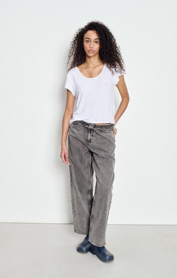 Women's Short-Sleeve T-Shirt Linen Blend