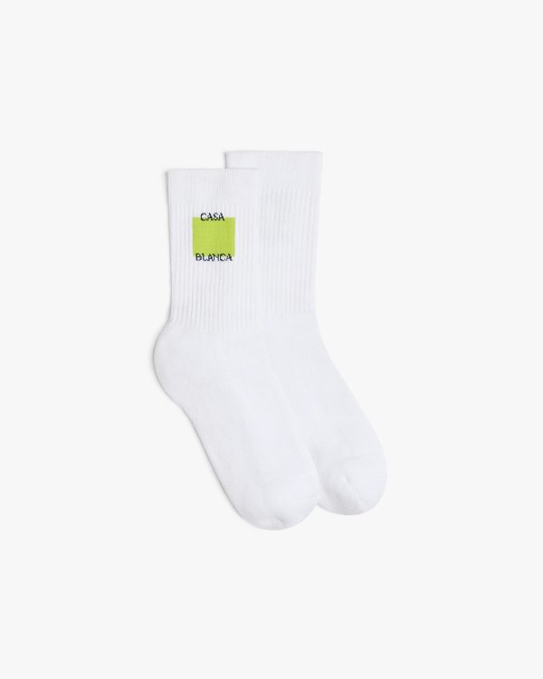 Acid Lime Logo Square Socks Recycled Cotton Blend