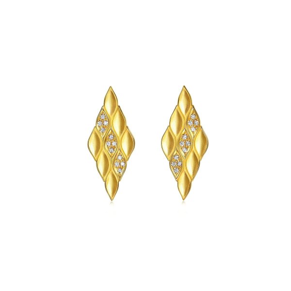 999 Gold Diamond Earrings