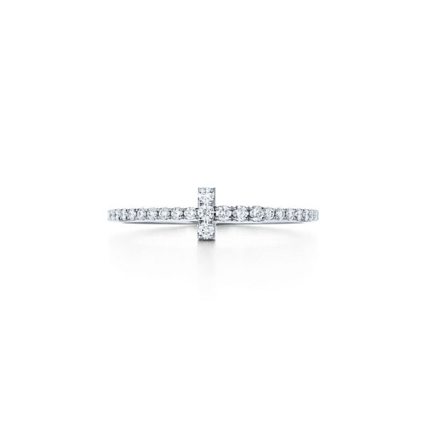 Tiffany & Co Diamond Wire Band Ring 18K White Gold