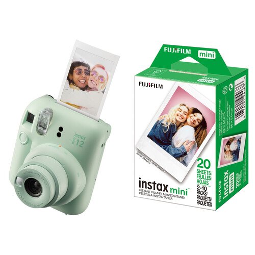 instax mini 12 Instant Film Camera Mint Green with Film