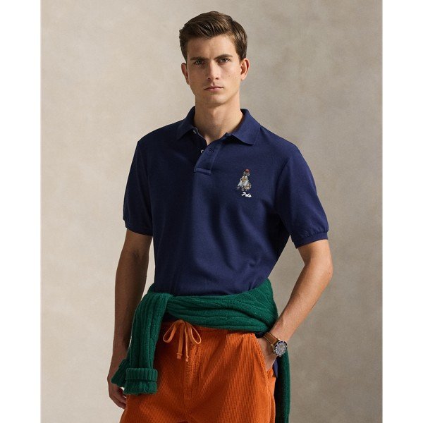 Classic Fit Dog-Embroidered Polo Shirt