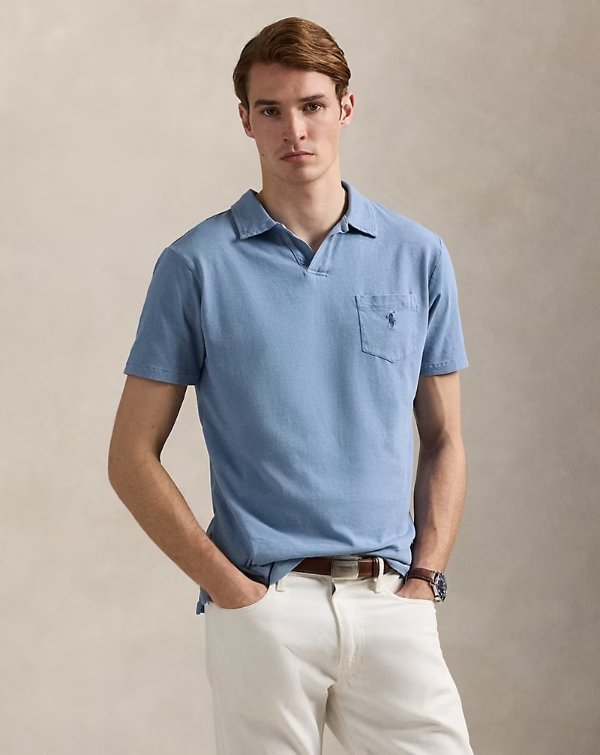 Standard Fit Cotton-Linen Polo Shirt