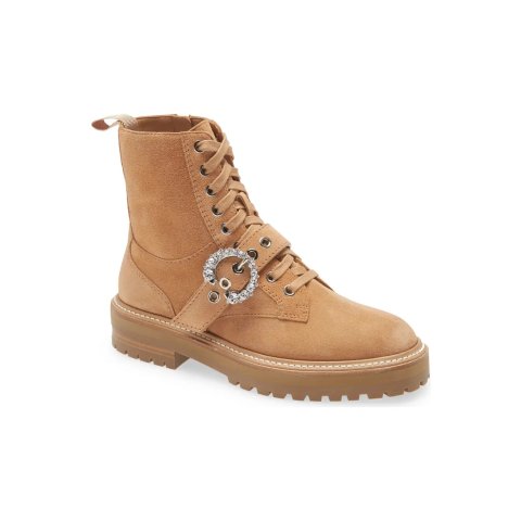 Jimmy ChooCora Crystal Buckle Combat Boot