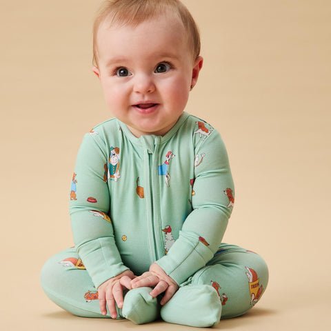 Baby Mori Top Dog Clever Zip Baby Pajamas