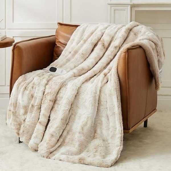 Homemate Electric Blanket 50"x60" Faux Fur Sherpa