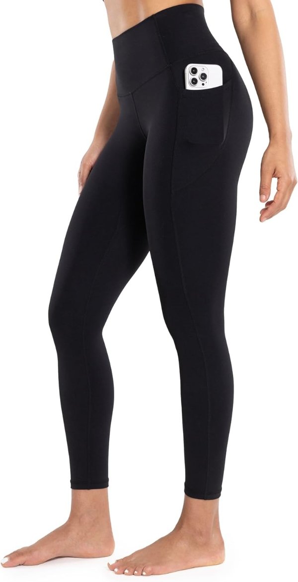 High Waist Yoga Leggings Cream 25 Inch