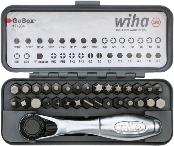 Wiha Bit Set Mini Ratchet 32-Piece 74984