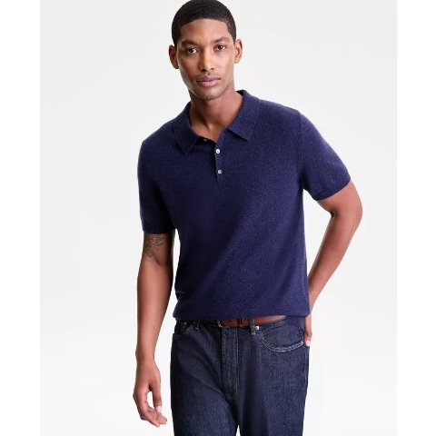 男士100%羊绒polo衫 