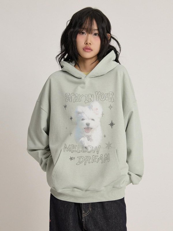 MELLOW DREAM Cloud Hoodie Melange Green