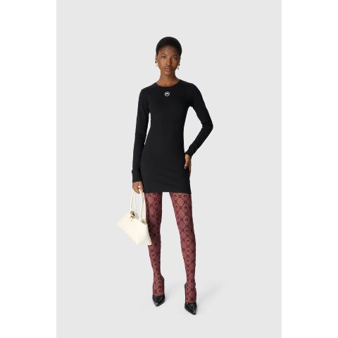 Marine SerreMoonogram Mesh Flock Tights