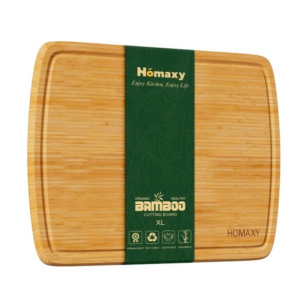 Homaxy Bamboo Cutting Board XL 18x12.5 Inch with Groove