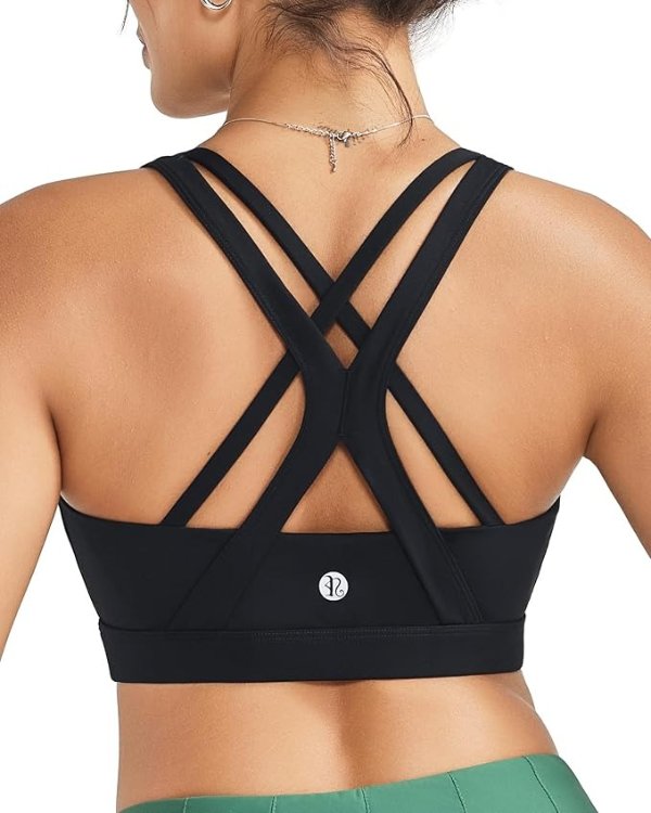 RUNNING GIRL Crisscross Back Sports Bra High Support