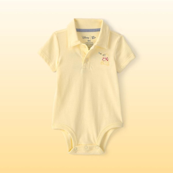 Disney Winnie the Pooh Embroidered Polo Bodysuit Yellow