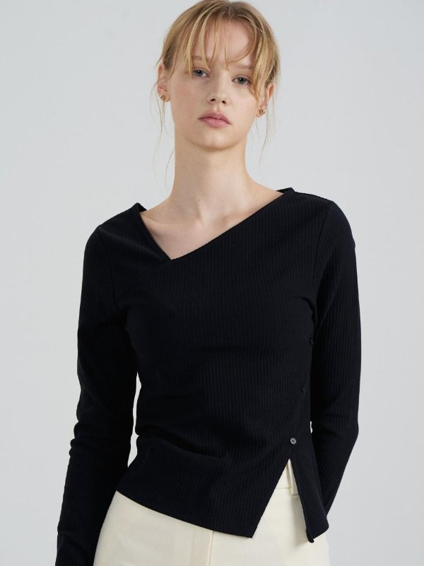 Long Sleeve Button T-shirt 3 Colors