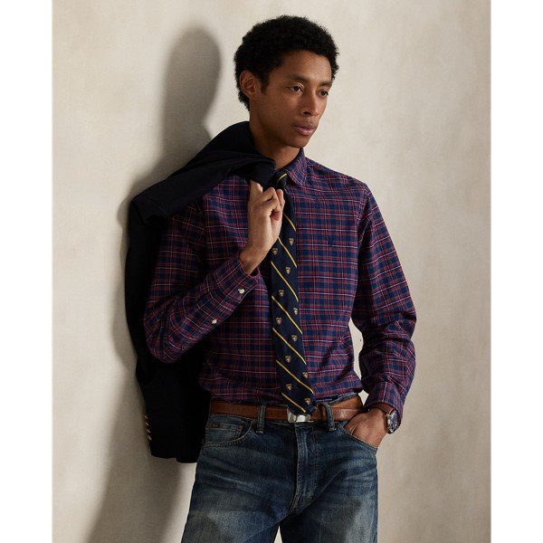 Classic Fit Plaid Oxford Shirt