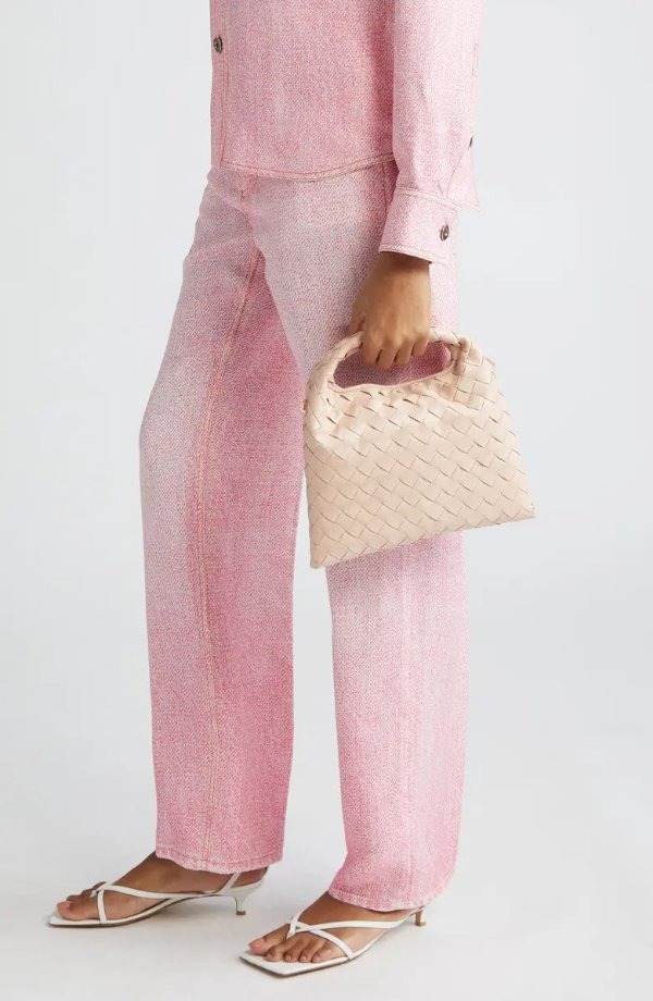 Mini Hop Intrecciato Leather Hobo Bag