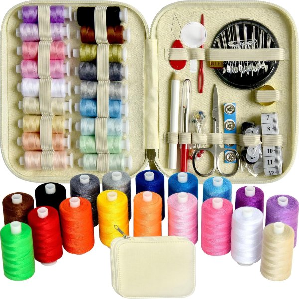 LE PAON Portable Sewing Kit 18 Thread Off White