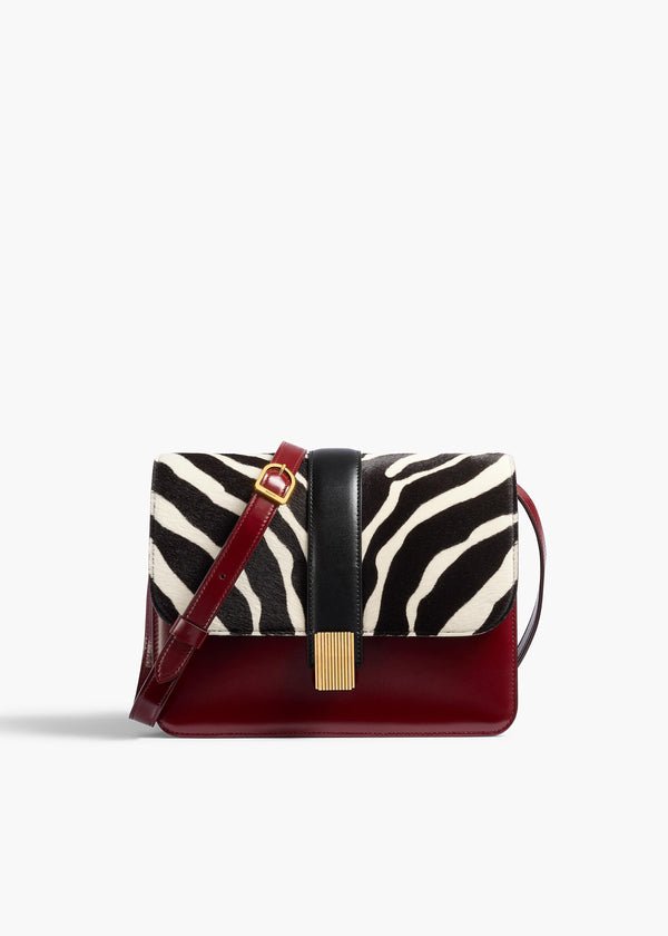Blake Crossbody Bag Oxblood Zebra Haircalf