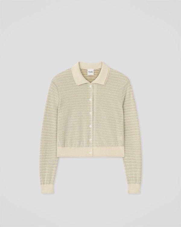 Prema Superfine Cotton Knit Cardigan Multicolor Stripe