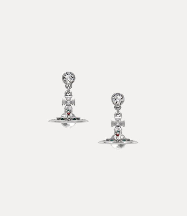 New Petite Orb Earrings Multi-Coloured Crystal