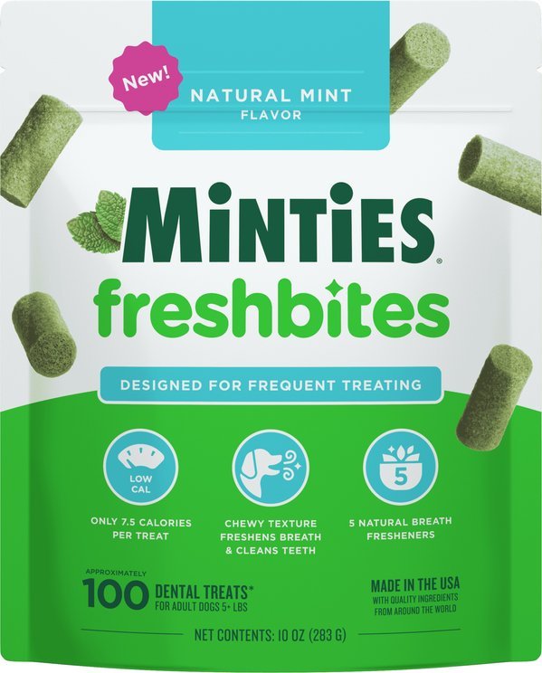 Minties FreshBites Soft Chewy Dog Dental Treats 100 Count