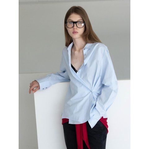 AND YOUSide Button Overfit Shirt Light Purple