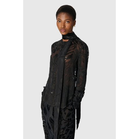 Marine SerreRegenerated Silk Blouse LS