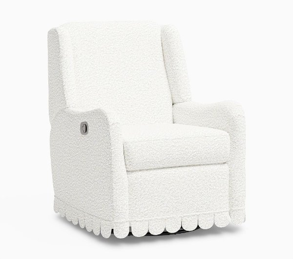 Merced Scalloped Manual Recliner Ivory
