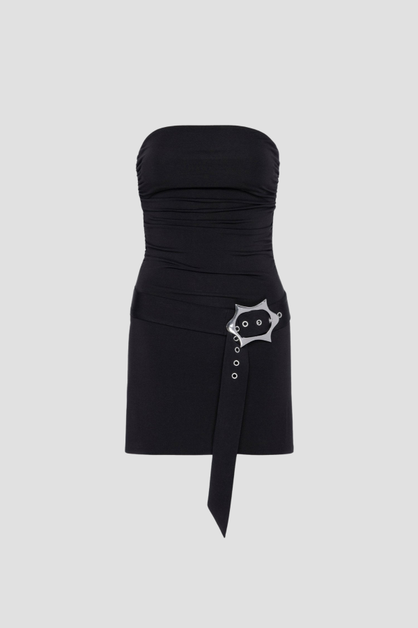 Miaou Alisha Jet Black Mini Tube Top Dress