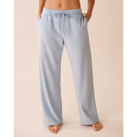 La Vie En Rose Velvet Pants Light Blue